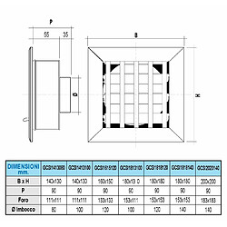 La ventilation gcsib1413080-y Grille encastrable pour cheminées, aluminium laqué blanc, 140 x 130 mm pas cher