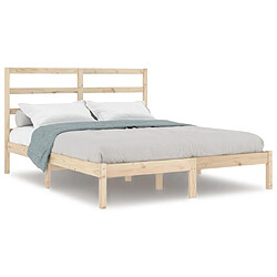 Maison Chic Lit adulte - Lit simple Cadre de lit,Structure du lit Contemporain Bois de pin massif 120x200 cm -MN50177