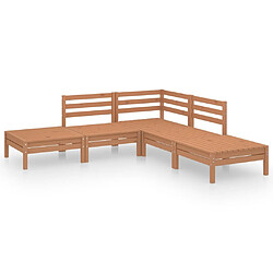 Maison Chic Salon de jardin 5 pcs - Table et chaises d'extérieur - Mobilier/Meubles de jardin Moderne Bois de pin massif Marron miel -MN43826