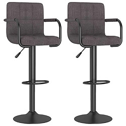 vidaXL Tabourets de bar lot de 2 taupe tissu