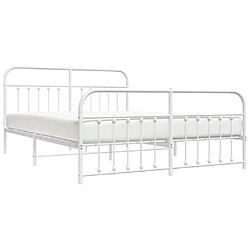 Avis Maison Chic Lit adulte - Lit simple Cadre de lit métal avec tête de lit/pied de lit,Structure du lit Contemporain pour chambre blanc 160x200cm -MN21420