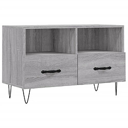 vidaXL Meuble TV Sonoma gris 80x36x50 cm Bois d'ingénierie