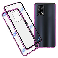 Coque en métal absorption magnétique, violet pour votre Oppo A74 4G/F19