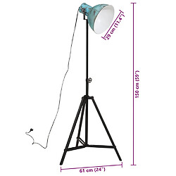 vidaXL Lampadaire 25 W bleu délavé 61x61x90/150 cm E27 pas cher