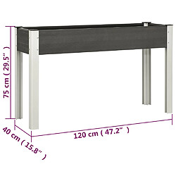 vidaXL Lit surélevé de jardin Gris 120x40x75 cm WPC pas cher