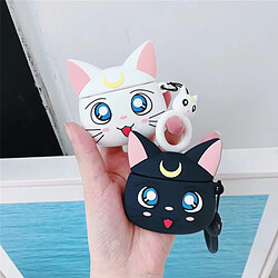 GUPBOO Airpods Coque Housse Étui Protecteur Compatible pour AirPods Pro-Jolie et belle fille Luna Cat Silicone