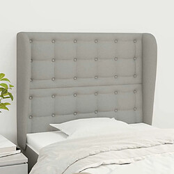 Maison Chic Tête de lit scandinave avec oreilles,meuble de chambre Gris clair 83x23x118/128 cm Tissu -MN60154