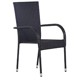 Avis Salle à manger de jardin 3 pcs,Table et chaise à dîner Noir -MN27579