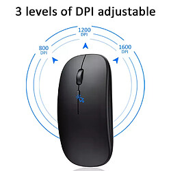 Souris sans fil mince 2,4 GHz souris optique 1600 DPI Gamer bureau souris silencieuse conception ergonomique souris avec récepteur USB pour PC portable