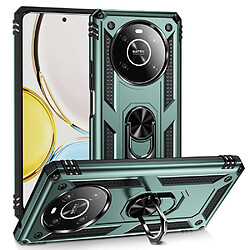 Coque en TPU anti-chocs avec béquille pour votre Honor X9 4G/5G - vert noirâtre