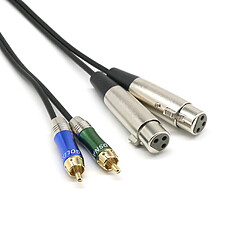 Câble d'Interconnexion 1ft Double XLR Femelle à 2-RCA Mâle Fiche pas cher