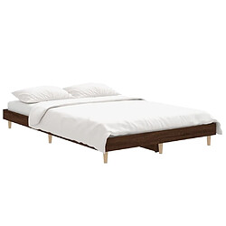 Avis Maison Chic Lit adulte - Lit simple Cadre de lit,Structure du lit Contemporain chêne marron 120x190 cm bois d'ingénierie -MN50276