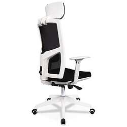 Acheter Alterego Fauteuil de bureau design 'MATILDA' en tissu noir et structure blanche