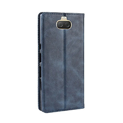 Avis Wewoo Housse Coque Étui en cuir à boucle magnétique avec texture rétro et pour Sony Xperia 10, support emplacements pour cartes porte-monnaie (bleu)