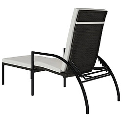 Maison Chic Transat - Chaise longue avec repose-pied Résine tressée Marron pas cher