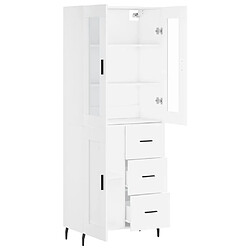 Avis vidaXL Buffet haut Blanc 69,5x34x180 cm Bois d'ingénierie