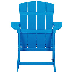 Beliani Chaise de jardin ADIRONDACK Bois d'ingénierie Bleu pas cher