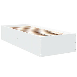 Vidaxl Cadre de lit blanc 90x200 cm bois d'ingénierie