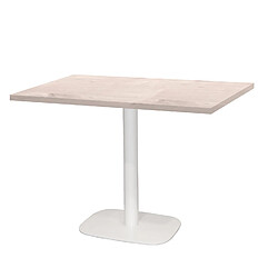 Restootab Table 120x70cm - modèle Round pied blanc chêne bosco