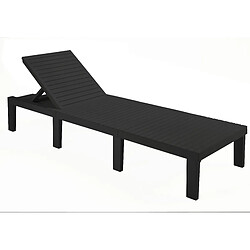 Alter Chaise longue d'extérieur modulable, solarium, sans coussins, Made in Italy, 65x195x78cm, Couleur anthracite