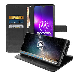 Avizar Étui Motorola Moto G Pro Housse Portefeuille Support Vidéo Vintage Dragonne Noir