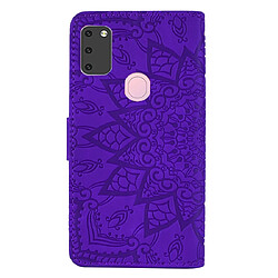 Avis Wewoo Housse Coque Pour Galaxy M30s Motif mollet Mandala Double pliage Design Etui en cuir gaufré avec porte-monnaie et support & fentes cartes Violet