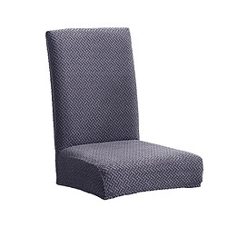 Housse de chaise de salle à manger amovible jacquard en maille stretch gris