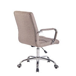 Acheter Decoshop26 Fauteuil de bureau sur roulettes hauteur réglable pivotant accoudoirs en tissu taupe 10_0002476