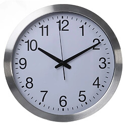 Perel Horloge murale 40 cm Blanc et argenté