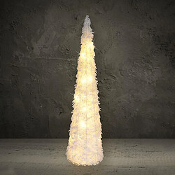 Avis Sapin de Noël brillant cône décoratif blanc Décoration de Noël 25 LED 80 cm