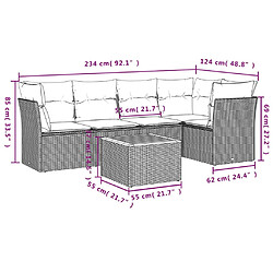 Avis vidaXL Salon de jardin avec coussins 6 pcs beige résine tressée