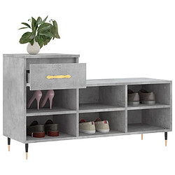 Acheter Maison Chic Armoire à Chaussures Gris béton,Meuble de Rangement à Chaussures 102x36x60 cm Bois d'ingénierie -MN94334