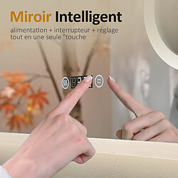 Avis EMKE Miroir de salle de bain LED avec Loupe 3 Fois 90x70cm | Loupe 3x, Interrupteur Tactile, Anti-buée, Horloge | Lumière Blanche Froide