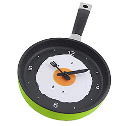 Horloge murale en forme d'oeuf au plat pour cuisine chambre verte