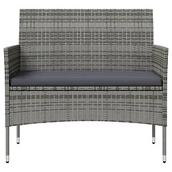 Avis vidaXL Salon de jardin 8 pcs avec coussins résine tressée gris