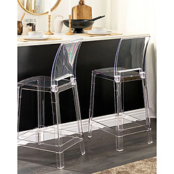 Beliani Tabouret de bar Set de 2 Transparent WELLINGTON