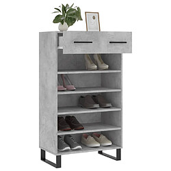 Acheter Maison Chic Armoire à Chaussures Gris béton,Meuble de Rangement à Chaussures 60x35x105 cm bois d'ingénierie -MN73710