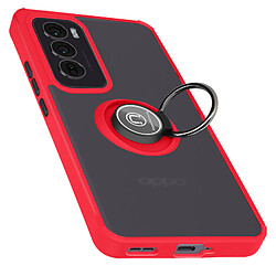 Avizar Coque pour Oppo Reno 12 Bague Métallique Support Vidéo Rouge