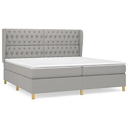 Maison Chic Lit Adulte - Lit simple Lit à sommier tapissier avec matelas moelleux - Meuble de Chambre - Gris clair 200x200cm Tissu -MN45053