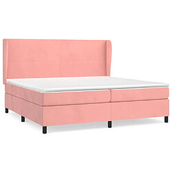 Maison Chic Lit Adulte - Lit simple Lit à sommier tapissier avec matelas moelleux - Meuble de Chambre - Rose 200x200 cm Velours -MN38546