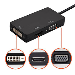 3 EN 1 Adaptateur Mini Dp vers HDMI / DVI / VGA pour MacBook / MacBook Pro / MacBook Air Blanc