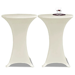 vidaXL Housse de table Ø 60 cm Crème extensible 2 pcs