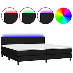 Sommier à lattes,Cadre à lattes de lit et matelas et LED pour Adulte Noir 200x200 cm Tissu -MN56096