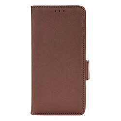 Etui en PU texture litchi avec support, marron pour Nokia G300