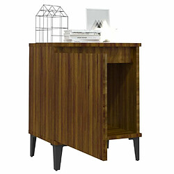 Acheter Maison Chic Tables de chevet et pieds en métal 2pcs - Chêne marron 40x30x50cm -MN46958