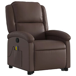 Avis vidaXL Fauteuil inclinable de massage Marron Similicuir