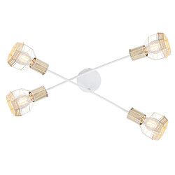 Globo Lighting Plafonnier design scandinave Bana - 4 Ampoules - Blanc