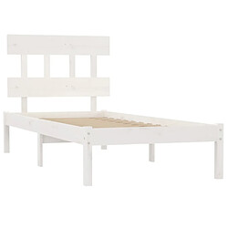 Avis vidaXL Cadre de lit sans matelas blanc 90x190 cm bois massif