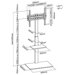 Acheter Kimex Support sur pied pour écran TV 32''-55'' Hauteur 95-125cm