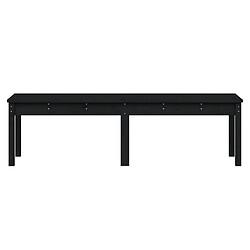 Avis vidaXL Banc de jardin à 2 places noir 159,5x44x45cm bois massif de pin